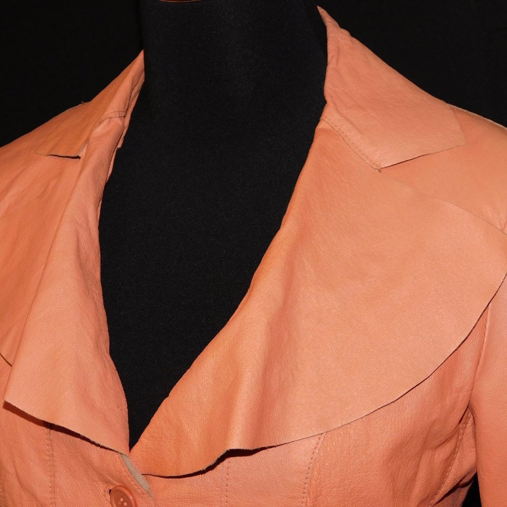 Cami % Leather Button Down Jacket Size 4 - image 5